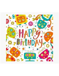 Puzzle photo - 15,5 x 15,5 cm - Thème robot - 25 pièces - Carte pliée et enveloppe blanche incluses - Certifié FSC - Emballé ind