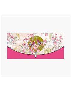 Cartes d'argent illustrées - 21,3 x 9,6 cm - Motif oiseaux et fleurs - Enveloppe blanche incluse - Certifié FSC