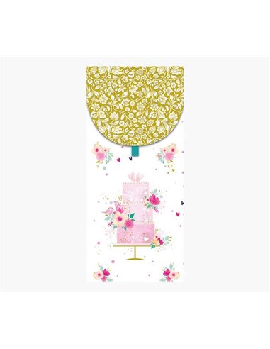 Cartes d'argent illustrées - 9,6 x 21,3 cm - Format vertical pour des cadeaux élégants - Thème gâteau - Emballées individuelleme