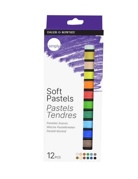 Pastels tendres Daler Rowney, lot de 12 – Pour une grande variété de surfaces – Faciles à utiliser – Couleurs assorties