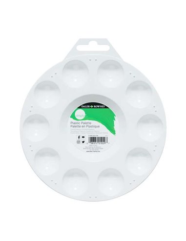 Palette de peinture ronde en plastique Daler Rowney - 10 compartiments - Blanc