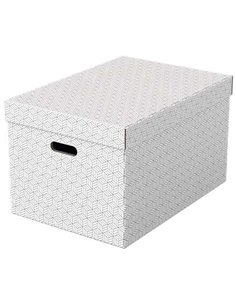 Lot de 3 grandes boîtes de rangement Esselte avec couvercles 355 x 305 x 510 mm - Carton 100 % recyclé et recyclable - Poignées 