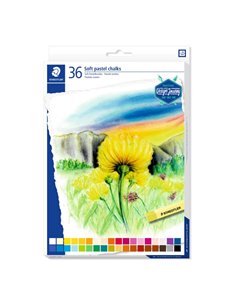 Paquet de 36 pastels tendres Staedtler 2430 - Excellents pour mélanger les couleurs - Résistants à la lumière - Couleurs assorti