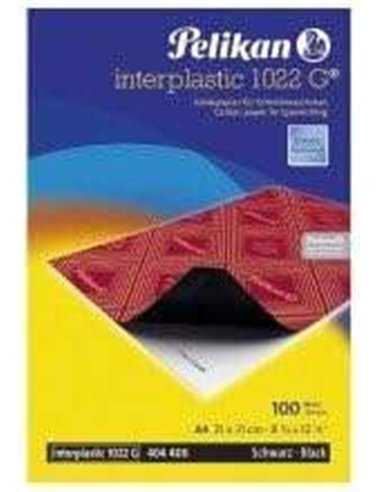 Papier carbone Pelikan Interplastic 1022G - Paquet de 10 - Idéal pour des copies précises et nettes - Noir