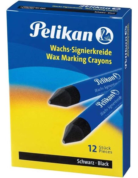 Lot de 12 marqueurs à cire Pelikan - Pointe durable - Idéal pour surligner du texte - Noir
