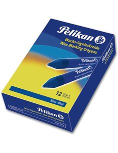 Lot de 12 cires de marquage Pelikan - Pointe durable - Idéal pour surligner du texte - Bleu