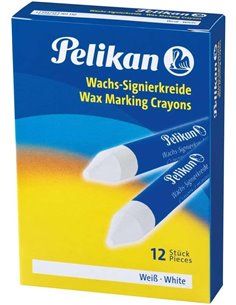 Lot de 12 cires de marquage Pelikan - Pointe durable - Idéal pour surligner du texte - Blanc