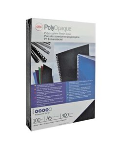 Lot de 100 couvertures de reliure GBC PolyOpaque A4 - 300 microns - Noir