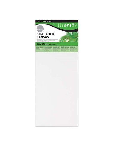 Toile tendue Daler Rowney 20 x 50 cm - Triple apprêt - Grain moyen - 100 % coton sans acide - 250 g