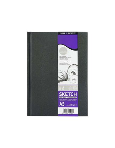 Carnet de croquis Daler Rowney Simply Stitched A5 54 feuilles 100 g/m² - Couverture rigide - Blanc