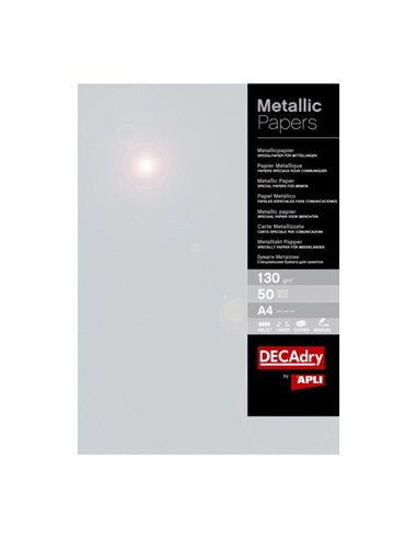 Pack de 50 feuilles de papier métallisé Apli - Idéal pour impressions spéciales - Compatible avec imprimantes jet d'encre, laser