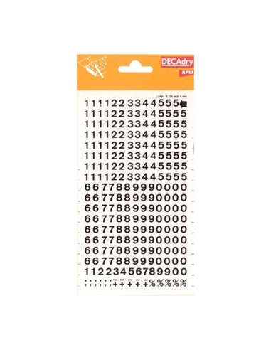 Numéros adhésifs Apli - 256 caractères - Identification rapide et nette - Noir