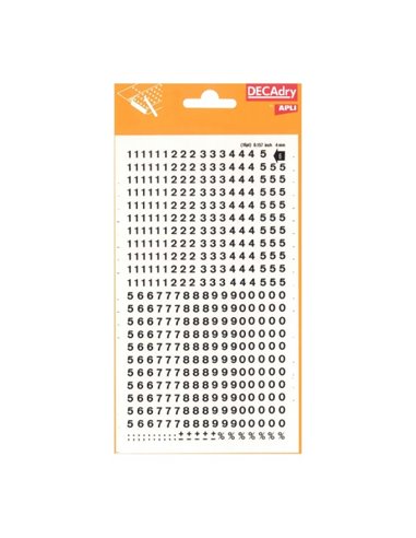 Numéros adhésifs Apli - 420 caractères - Identification rapide et nette - Noir