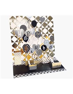 Carte pop-up 3D Pictura - 16 x 16 cm - Thème ballon d'anniversaire - Emballage individuel - Enveloppe blanche incluse - Papier c