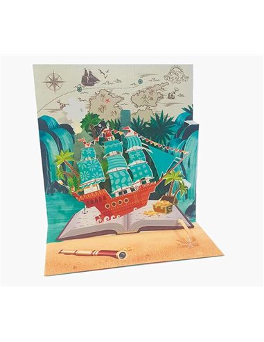 Carte de vœux pop-up 3D Pictura - Feuilles - Paillettes - Gaufrage - Découpe laser - 16 x 16 cm - Enveloppe blanche et emballage