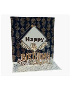 Carte pop-up 3D Pictura - 16 x 16 cm - Thème anniversaire - Emballée individuellement sous cellophane - Enveloppe blanche inclus