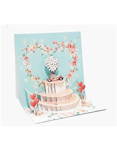 Carte pop-up 3D Pictura - 16 x 16 cm - Thème cœurs - Emballage individuel - Enveloppe blanche incluse - Papier certifié FSC