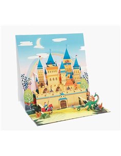 Carte pop-up 3D Pictura - 16 x 16 cm - Thème médiéval - Emballage individuel - Enveloppe blanche incluse - Papier certifié FSC