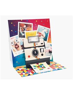 Carte Polaroid Pop-Up 3D Pictura - 16 x 16 cm - Thème Polaroid - Emballage individuel - Enveloppe blanche incluse - Papier certi