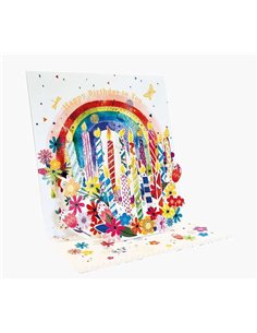 Carte pop-up 3D Pictura - 16 x 16 cm - Thème bougie d'anniversaire - Emballage individuel - Enveloppe blanche incluse - Papier c