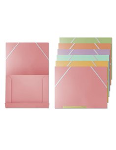 Bismark Lot de 6 chemises à rabat en polypropylène - Format A4 - Fermeture élastique - Couleurs pastel assorties