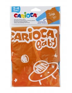 Tablier bébé Carioca 2-4 ans - Imperméable - Manches longues - Poches - Lavable en machine - Fermeture velcro - Zone nom - Coule