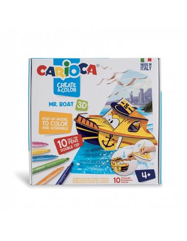 Pack Pop-Up Carioca de 10 marqueurs super lavables – Double pointe – Fine et moyenne – pour colorier et construire – Créez et co