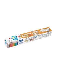 Rouleau de papier adhésif Carioca pour coloriage - Applicable sur surfaces verticales ou horizontales - Adhésif et amovible sans