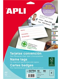 Cartes de convention microperforées Apli 200 g, 10 feuilles