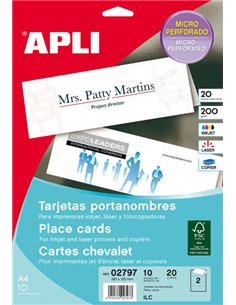 Cartes de visite microperforées Apli 200 g, 10 feuilles