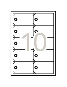 Lot de 100 étiquettes imprimables à suspendre Apli 98 x 57 mm - 10 feuilles x 10 étiquettes - Papier cartonné microperforé 200 g