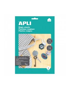 Pack de 4 feuilles de plastique magiques imprimables Apli - Compatible avec les imprimantes à jet d'encre - Transforme les motif