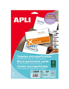 Cartes de visite microperforées Apli mates 200 g, 10 feuilles