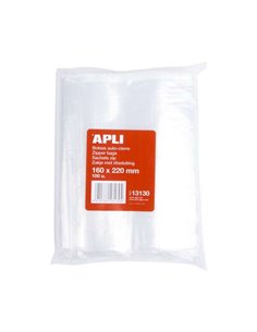 Sachets auto-fermants Apli, lot de 100, 160 x 220 mm - Fermeture sécurisée - Qualité alimentaire