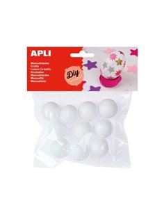 Lot de 10 boules de polystyrène Apli Ø 25 mm - Blanc