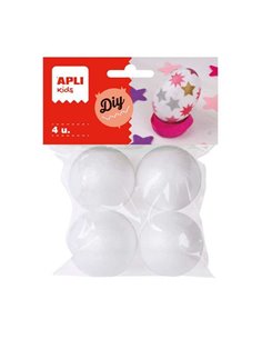 Lot de 4 boules de polystyrène Apli Ø 45 mm - Blanc