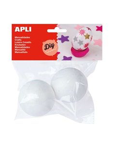 Lot de 2 boules de polystyrène Apli Ø 60 mm - Blanc