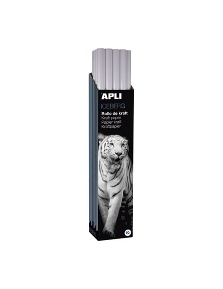 Rouleau de papier kraft Apli - 70 g - Fibres naturelles - Haute résistance - Couleurs homogènes - Idéal pour l'emballage et l'ar