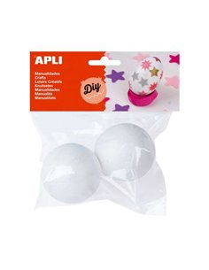 Lot de 2 boules de polystyrène Apli Ø 70 mm - Blanc