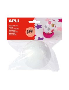 Boule de polystyrène Apli Ø 80 mm - Facile à découper, à peindre ou à recouvrir - Idéale pour les loisirs créatifs - Couleur bla