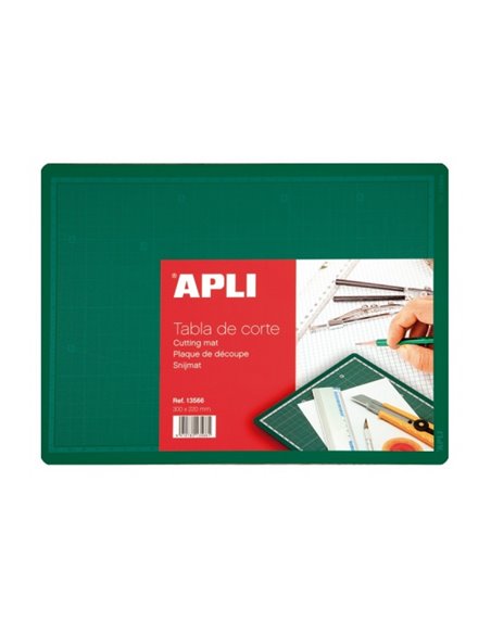 Tapis de découpe Apli A4 en PVC - Antidérapant - Auto-cicatrisant - Grille et angles imprimés - Idéal pour travaux manuels et pr