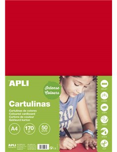 Papier cartonné rouge Apli A4 170 g, 50 feuilles
