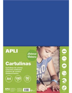 Papier cartonné Apli bleu foncé A4 170 g, 50 feuilles
