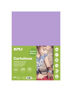Carton Apli Violet A4 170 g 50 feuilles