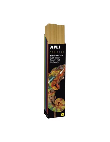 Rouleau de papier kraft Apli - 70 g - Fibres naturelles - Haute résistance - Uniformité des couleurs - Idéal pour l'artisanat et