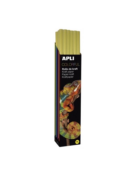 Rouleau de papier kraft Apli - 70 g - Fibres naturelles - Haute résistance - Couleurs homogènes - Idéal pour l'emballage et l'ar