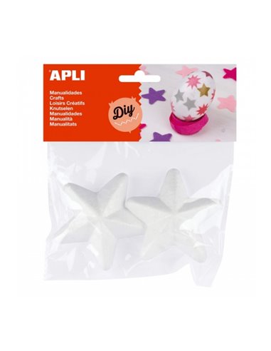 Lot de 2 étoiles en polystyrène Apli - Haute densité - Faciles à découper et à peindre - Idéales pour la décoration et l'artisan