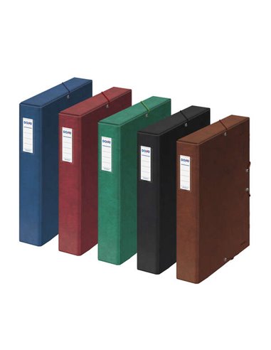 Boîte de projet Dohe dos 5 cm - Porte-cartes sur dos - Dimensions 245 x 350 x 50 mm - Fermeture par élastiques - Carton doublé d