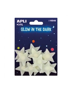 Étoiles luminescentes Apli 3D - Brille dans le noir - Adhésif permanent - Décoration polyvalente
