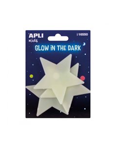 Étoiles luminescentes Apli 3D - Brille dans le noir - Adhésif permanent - Décoration polyvalente